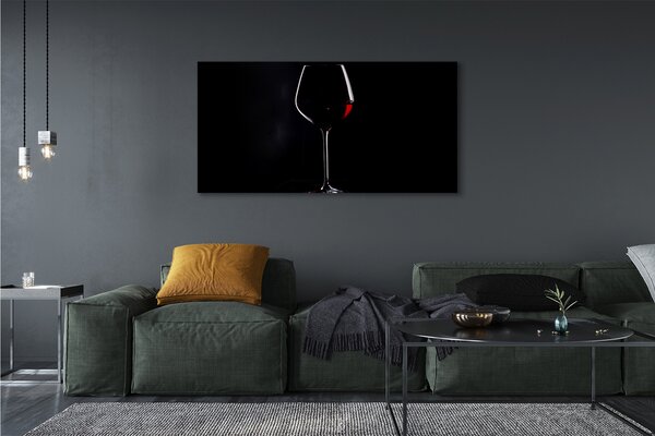 Tablouri canvas fundal negru cu un pahar de vin