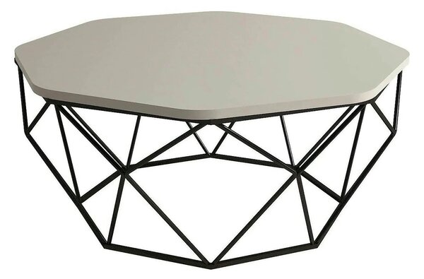 Masuta cafea Diamond, bej/negru, PAL melaminat/metal, 90x38x90 cm