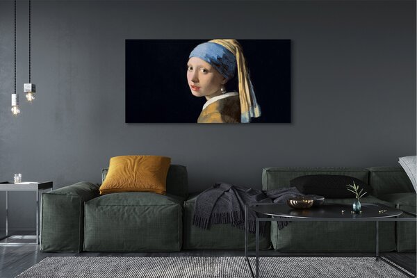Tablouri canvas Arta Fata cu cercel de perla