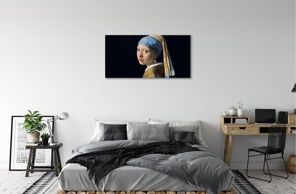 Tablouri canvas Arta Fata cu cercel de perla
