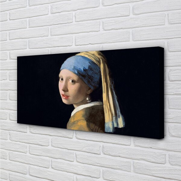 Tablouri canvas Arta Fata cu cercel de perla