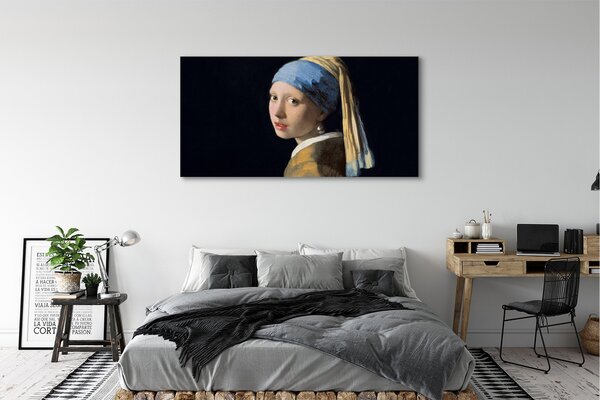 Tablouri canvas Arta Fata cu cercel de perla