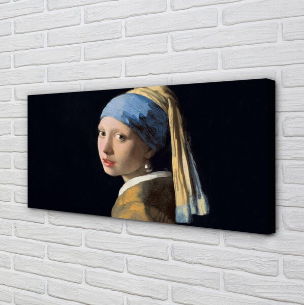 Tablouri canvas Arta Fata cu cercel de perla