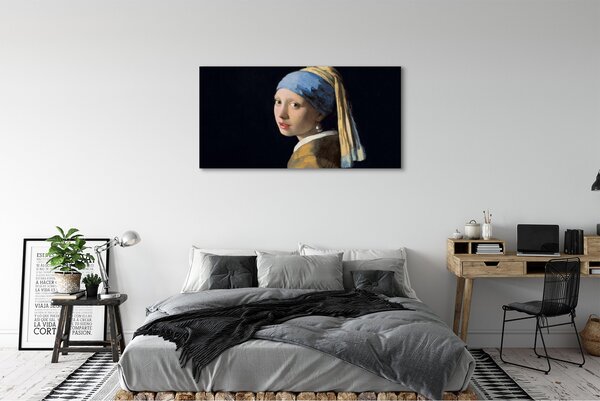 Tablouri canvas Arta Fata cu cercel de perla