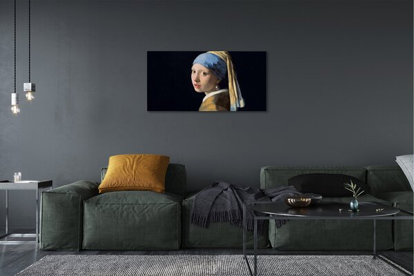 Tablouri canvas Arta Fata cu cercel de perla
