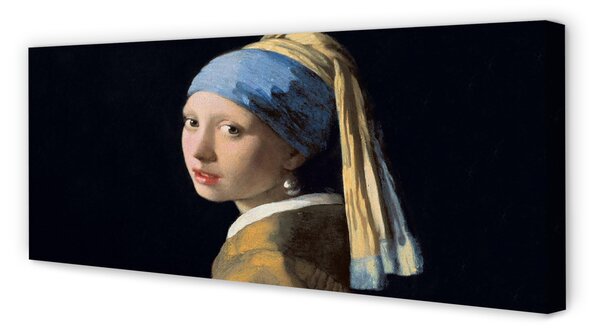 Tablouri canvas Arta Fata cu cercel de perla