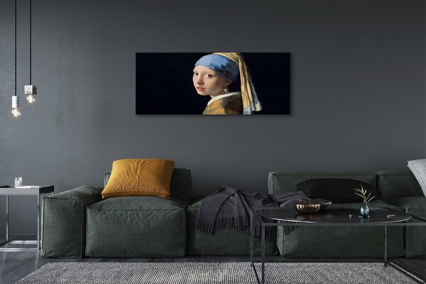 Tablouri canvas Arta Fata cu cercel de perla