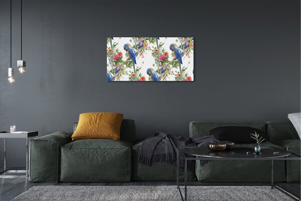Tablouri canvas Păsări pe o ramură cu flori