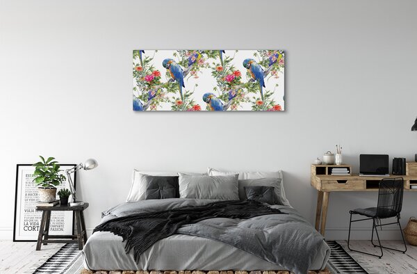 Tablouri canvas Păsări pe o ramură cu flori