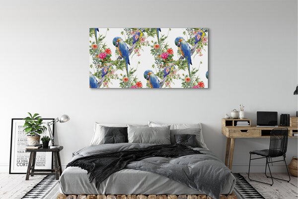 Tablouri canvas Păsări pe o ramură cu flori