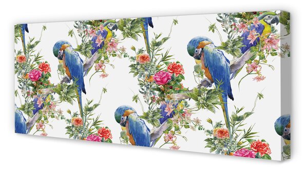 Tablouri canvas Păsări pe o ramură cu flori