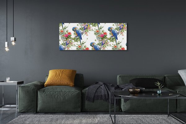 Tablouri canvas Păsări pe o ramură cu flori
