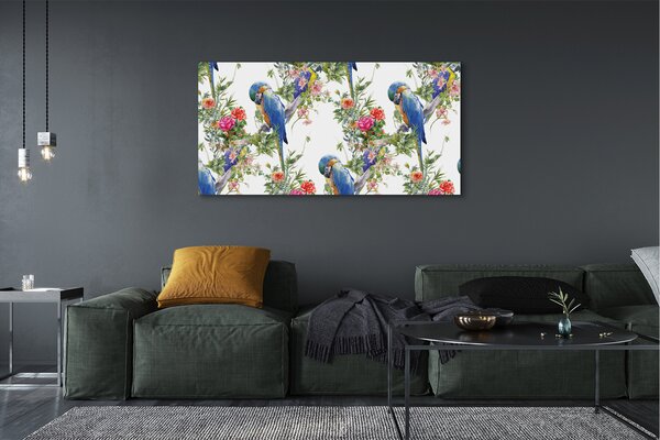 Tablouri canvas Păsări pe o ramură cu flori