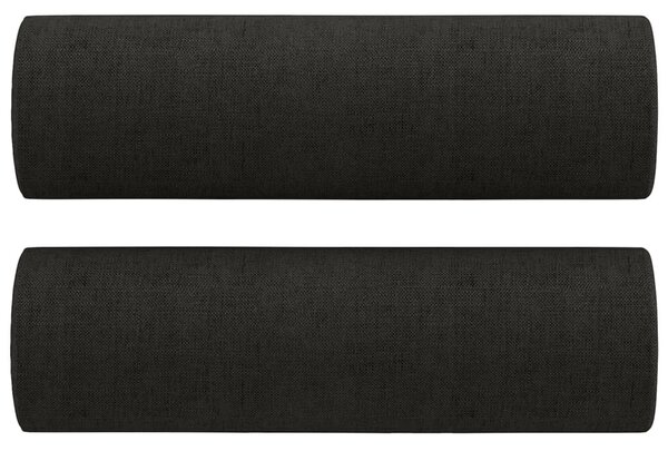 Perne decorative, 2 buc., negru, Ø15x50 cm, textil
