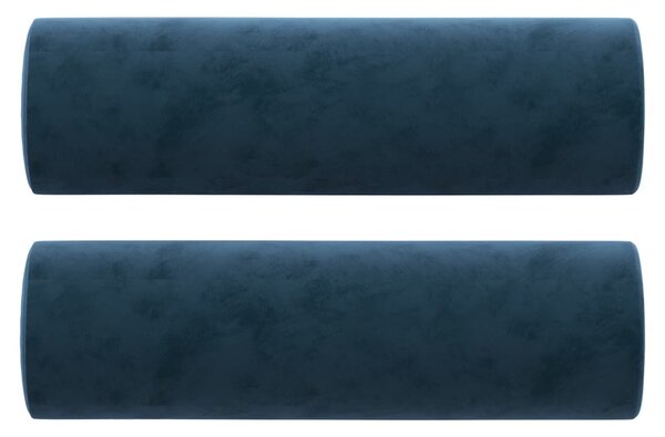 Perne decorative, 2 buc., albastru, Ø15x50 cm, catifea