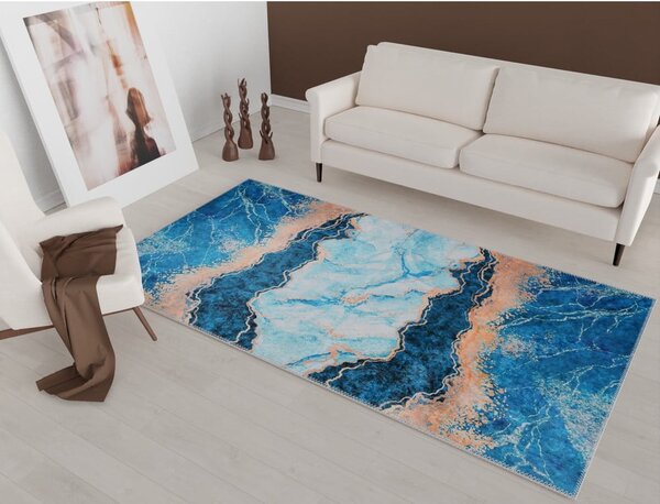 Covor albastru/auriu 80x50 cm - Vitaus