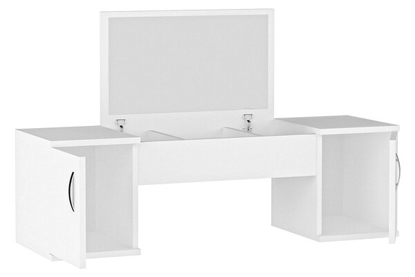 Masuta de toaleta MERCAN, alb, PAL melaminat, cu oglinda, 100x38x72 cm