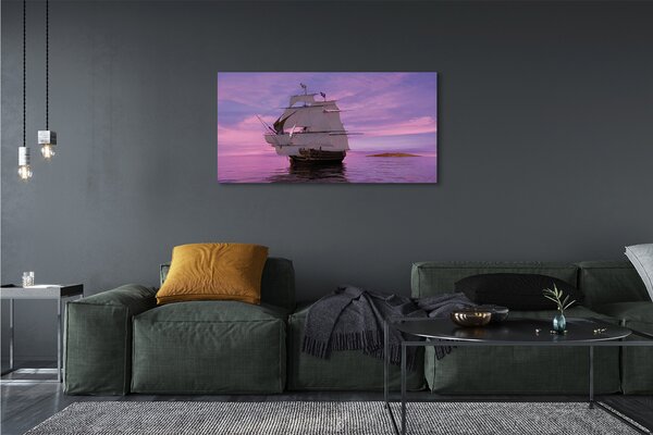 Tablouri canvas cer violet navă de mare