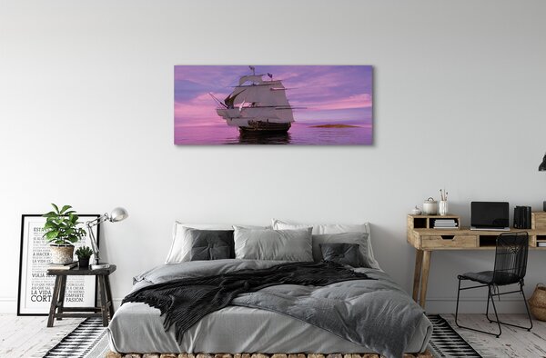 Tablouri canvas cer violet navă de mare