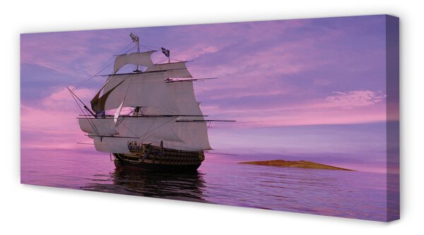 Tablouri canvas cer violet navă de mare