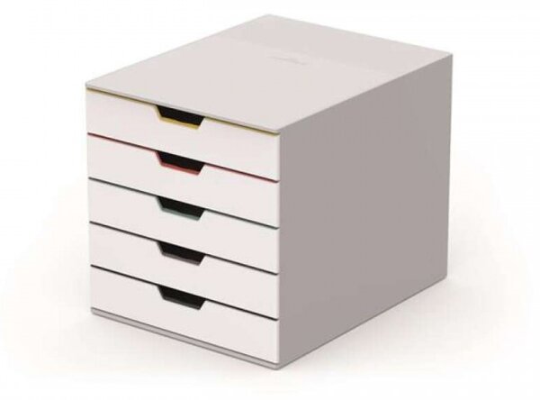 Dulap de arhivare DURABLE, plastic, 5 sertare, DURABLE VARICOLOR® 5, alb