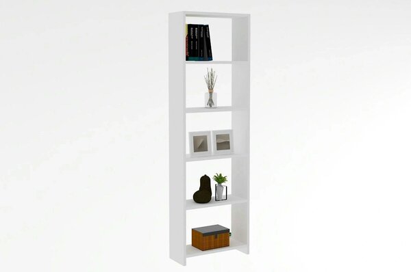 Biblioteca NEW, alb, PAL melaminat, 50x20x160 cm