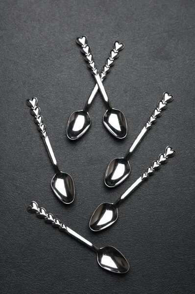 Set 6 linguri W-6, crom, otel, 11 cm