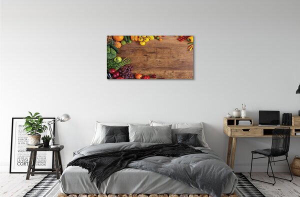 Tablouri canvas Consiliul de sparanghel ananas mere