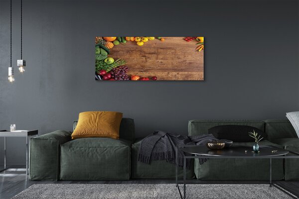 Tablouri canvas Consiliul de sparanghel ananas mere