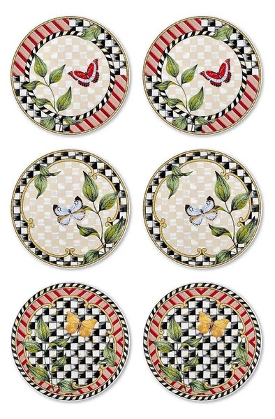 Set 6 farfurii JRD019, multicolor, ceramica, 19 cm