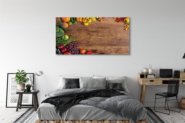 Tablouri canvas Consiliul de sparanghel ananas mere