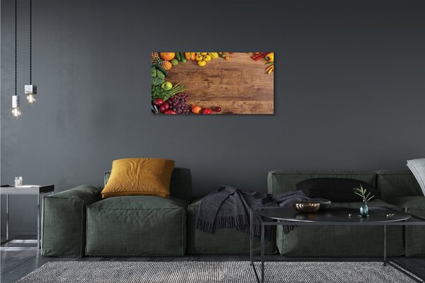 Tablouri canvas Consiliul de sparanghel ananas mere