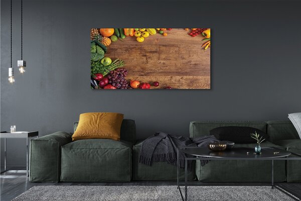 Tablouri canvas Consiliul de sparanghel ananas mere