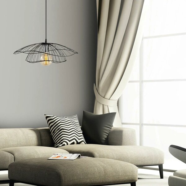 Lustra TEL 6500, negru, metal, 50x111 cm