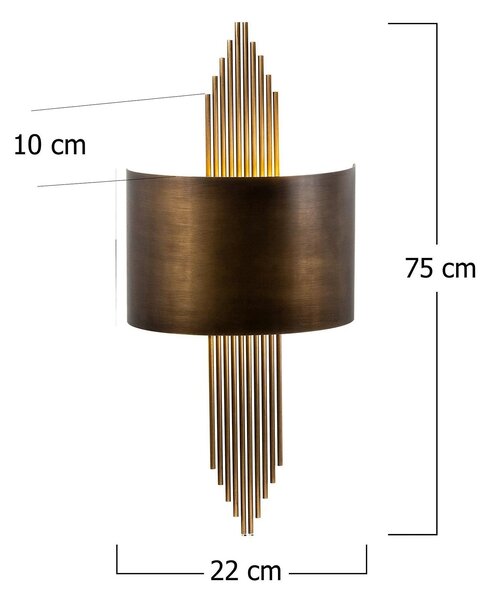 Aplica 619 - A, auriu, metal, 22x10x75 cm