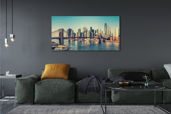 Tablouri canvas Panorama râu pod