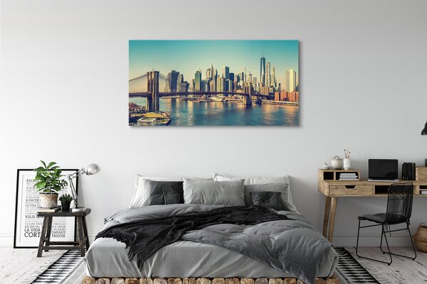 Tablouri canvas Panorama râu pod