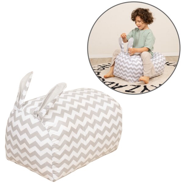 Fotoliu tip puf pentru copii Kidizi Bunny Zig Zag – pentru joaca, relaxare si citit