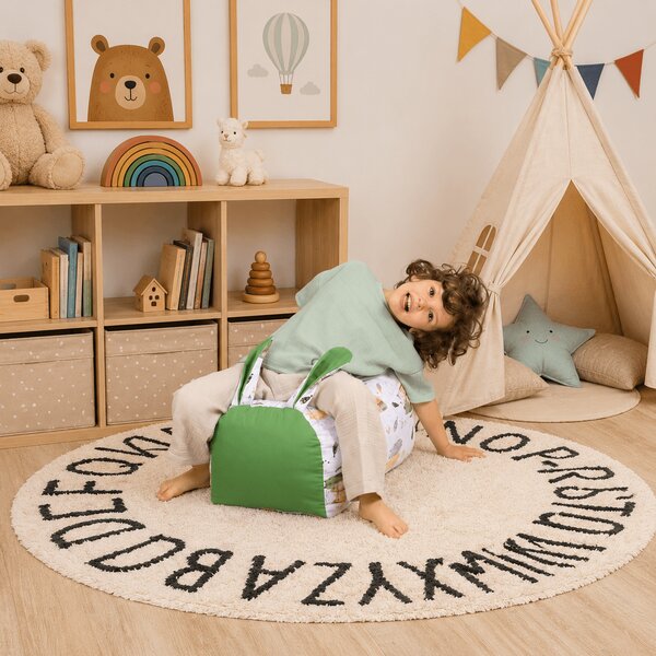 Fotoliu tip puf pentru copii Kidizi Bunny Wiskers – pentru joaca, relaxare si citit