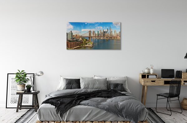Tablouri canvas Podul Panorama de zgârie-nori