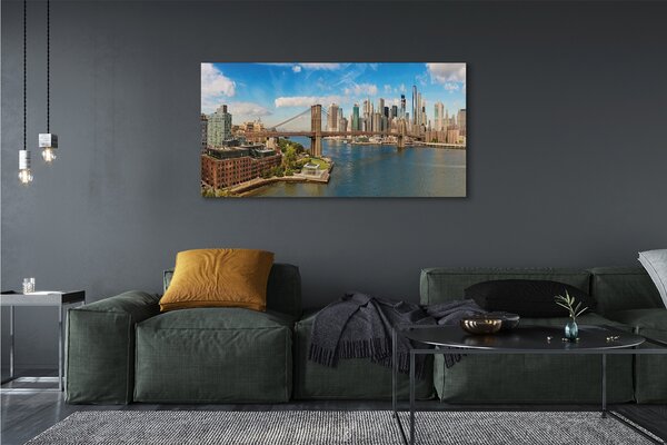 Tablouri canvas Podul Panorama de zgârie-nori