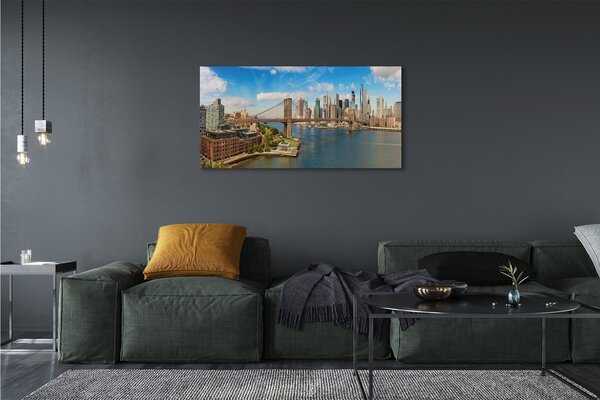 Tablouri canvas Podul Panorama de zgârie-nori