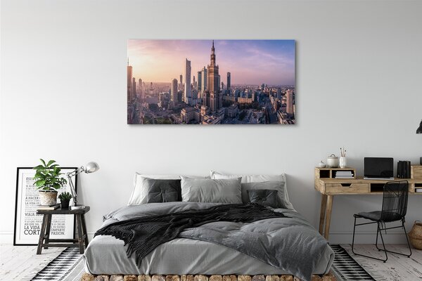Tablouri canvas panorama Varșovia Sunrise zgârie-nori
