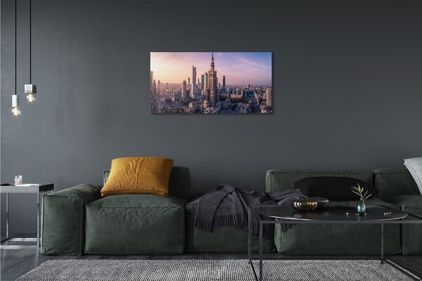 Tablouri canvas panorama Varșovia Sunrise zgârie-nori