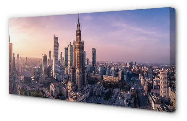 Tablouri canvas panorama Varșovia Sunrise zgârie-nori