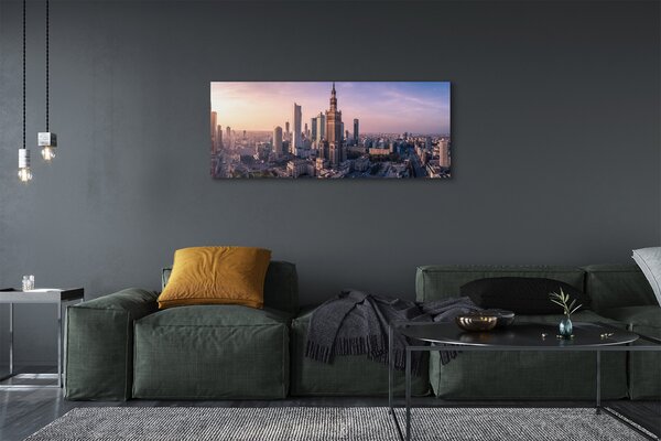 Tablouri canvas panorama Varșovia Sunrise zgârie-nori