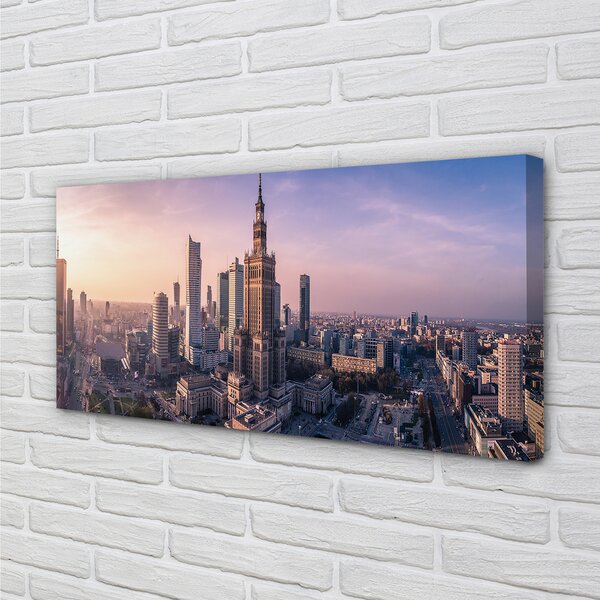 Tablouri canvas panorama Varșovia Sunrise zgârie-nori