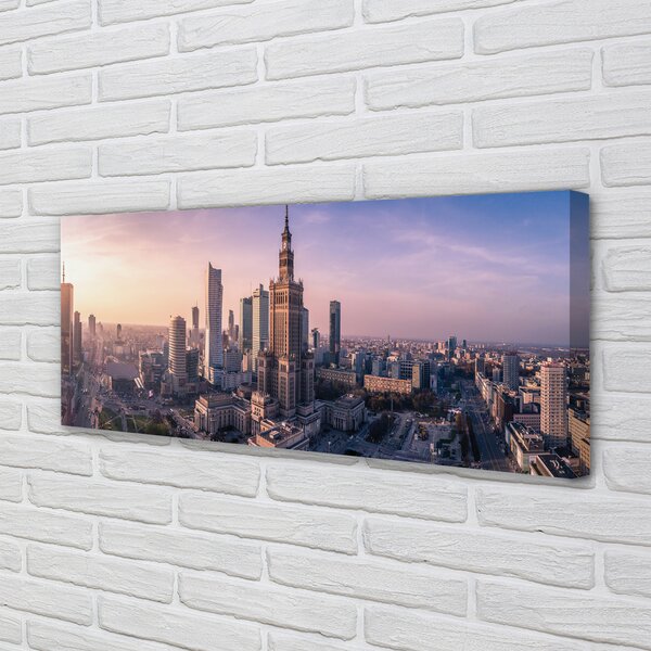Tablouri canvas panorama Varșovia Sunrise zgârie-nori