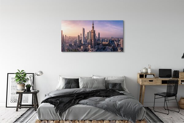 Tablouri canvas panorama Varșovia Sunrise zgârie-nori