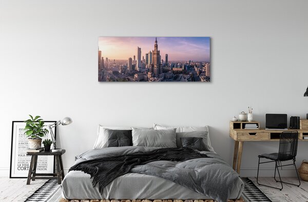 Tablouri canvas panorama Varșovia Sunrise zgârie-nori